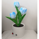 Turtle King LED Tulip Flower Night Light – Artificial Potted Plant Lamp for Bedroom, Living Room, or Desk – Soft Glow Decorative Accent Light for Home Decor