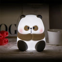 Turtle King Cute Panda Night Light for Kids – Soft Silicone LED Nursery Lamp with Tap Control – Rechargeable Animal Bedside Light for Baby Room or Gift