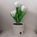 Turtle King LED Tulip Flower Night Light – Artificial Potted Plant Lamp for Bedroom, Living Room, or Desk – Soft Glow Decorative Accent Light for Home Decor