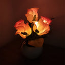 Turtle King LED Tulip Flower Night Light – Artificial Potted Plant Lamp for Bedroom, Living Room, or Desk – Soft Glow Decorative Accent Light for Home Decor
