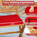 Outdoor Folding Chairs With Seat Cushions Set Of 2