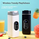 Turtle King Portable Wireless Smoothie Blender Bottle – USB Rechargeable Personal Juicer with Touchscreen Display – Multi-Function Mini Mixer for Shakes, Baby Food, and Ice Crushing