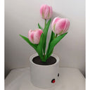 Turtle King LED Tulip Flower Night Light – Artificial Potted Plant Lamp for Bedroom, Living Room, or Desk – Soft Glow Decorative Accent Light for Home Decor