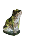 Turtle King Stained Glass Frog Garden Statue | Mosaic Frog Sculpture for Yard, Patio & Pond Decor