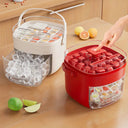 Turtle King One-Touch Ice Cube Tray with Storage Container – Easy Release Ice Maker Box with Lid – Quick Freeze Ice Bucket for Home, Kitchen, or Bar Use
