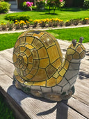 Garden Snail Solar Light, Mosaic Glass Outdoor Decoration, LED Illuminated Statue
